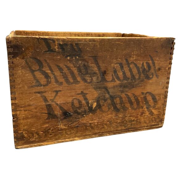 Blue Label Ketchup Crate Curtice Brothers Co Advertising Rochester NY - Picture 1 of 10